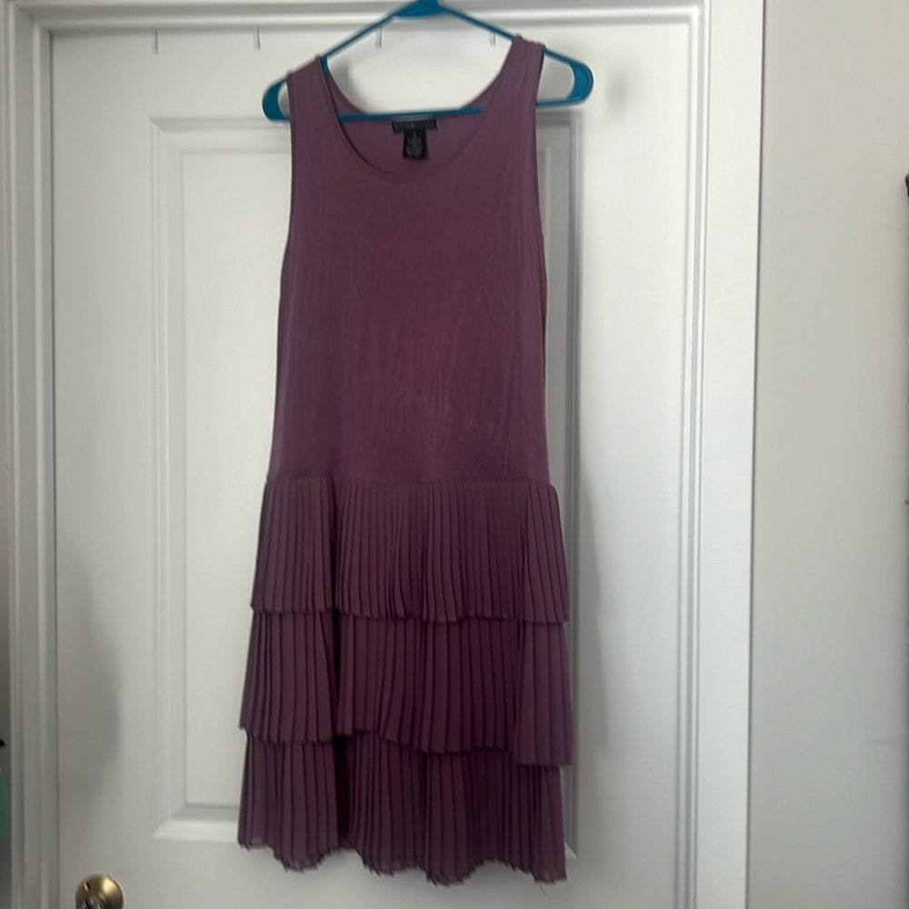 Purple pleated dress size small from design history.